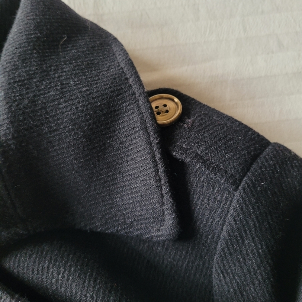 LIZ CLAIBORNE Elegant Black Double-Breasted Women's Coat - Picture 7 of 16